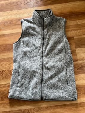 L.L. Bean Women’s Heather Gray Full-Zip Fleece Vest Better Sweater